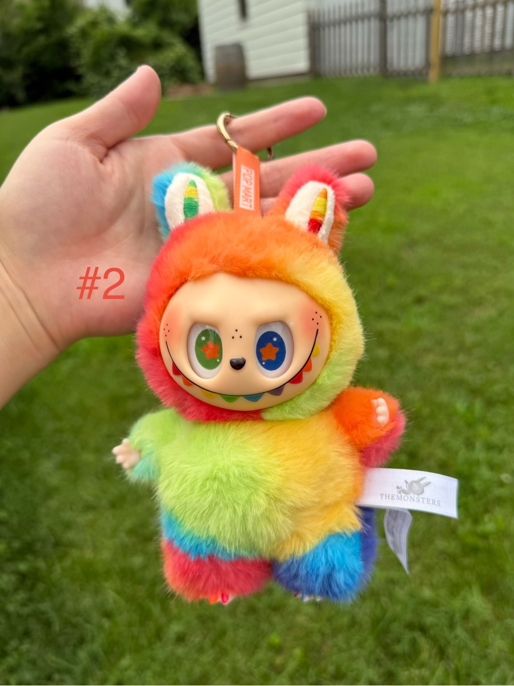 Rainbow Labubu Toy Plush Stuffed animal Monster Keychain Charm-Not from Pop Mart